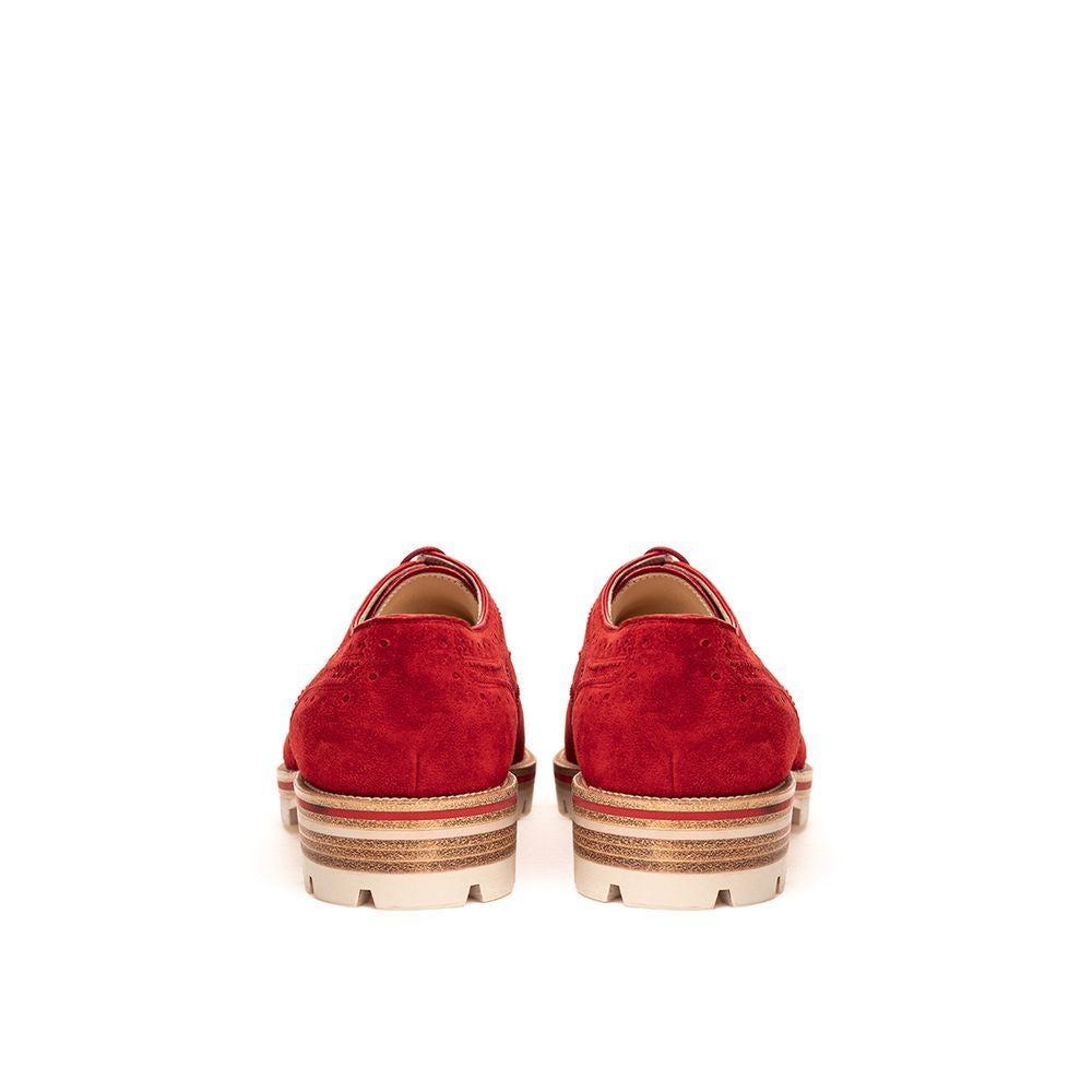  - Red Suede Flat Shoe