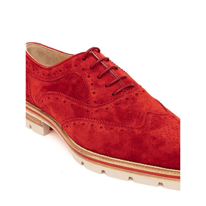  - Red Suede Flat Shoe