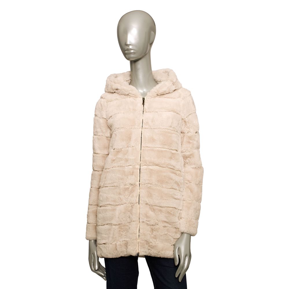 Beige Polyester Women Jacket - The Luxe Alliance