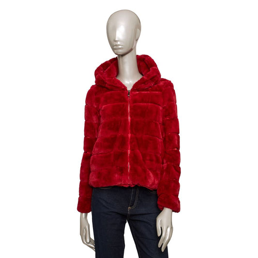 Red Polyester Women Jacket - The Luxe Alliance