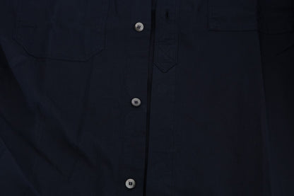  - Elegant Blue Cotton Casual Shirt