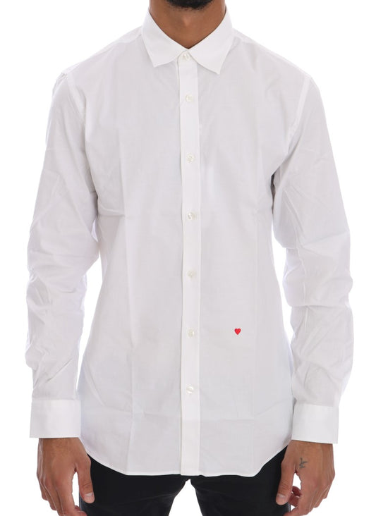  - Elegant White Slim-Fit Cotton Shirt