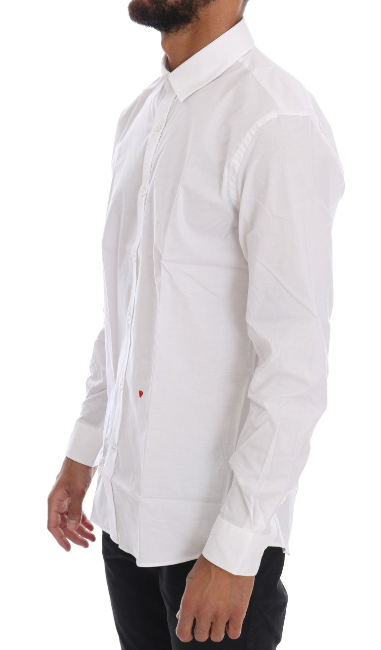  - Elegant White Slim-Fit Cotton Shirt