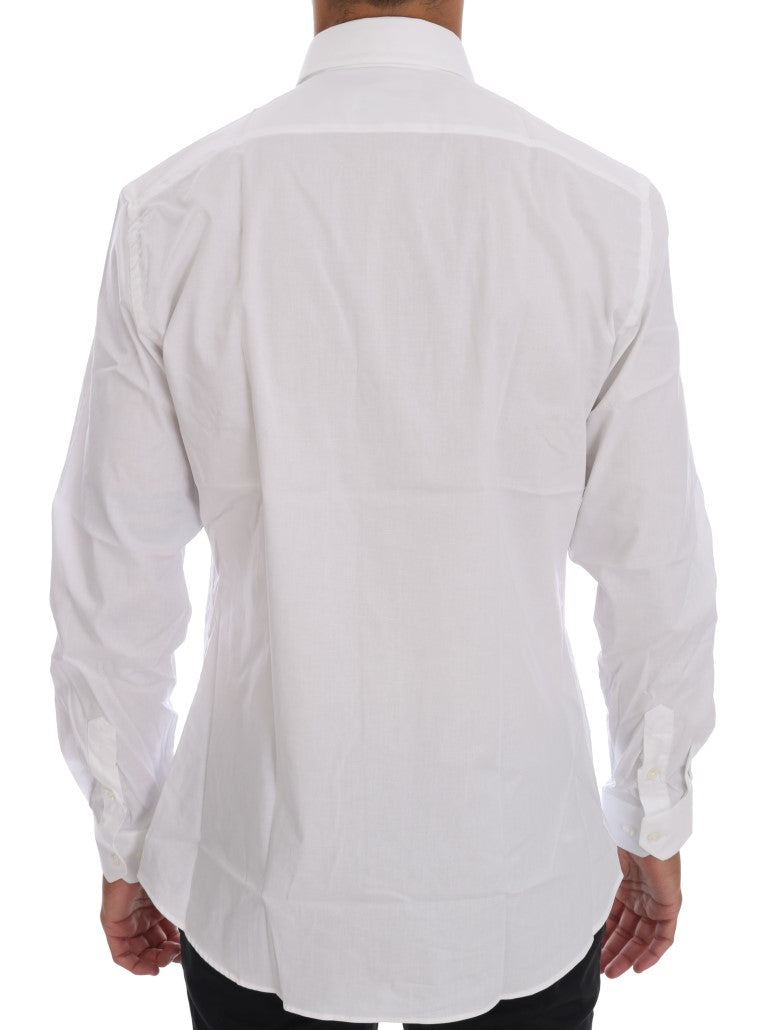  - Elegant White Slim-Fit Cotton Shirt