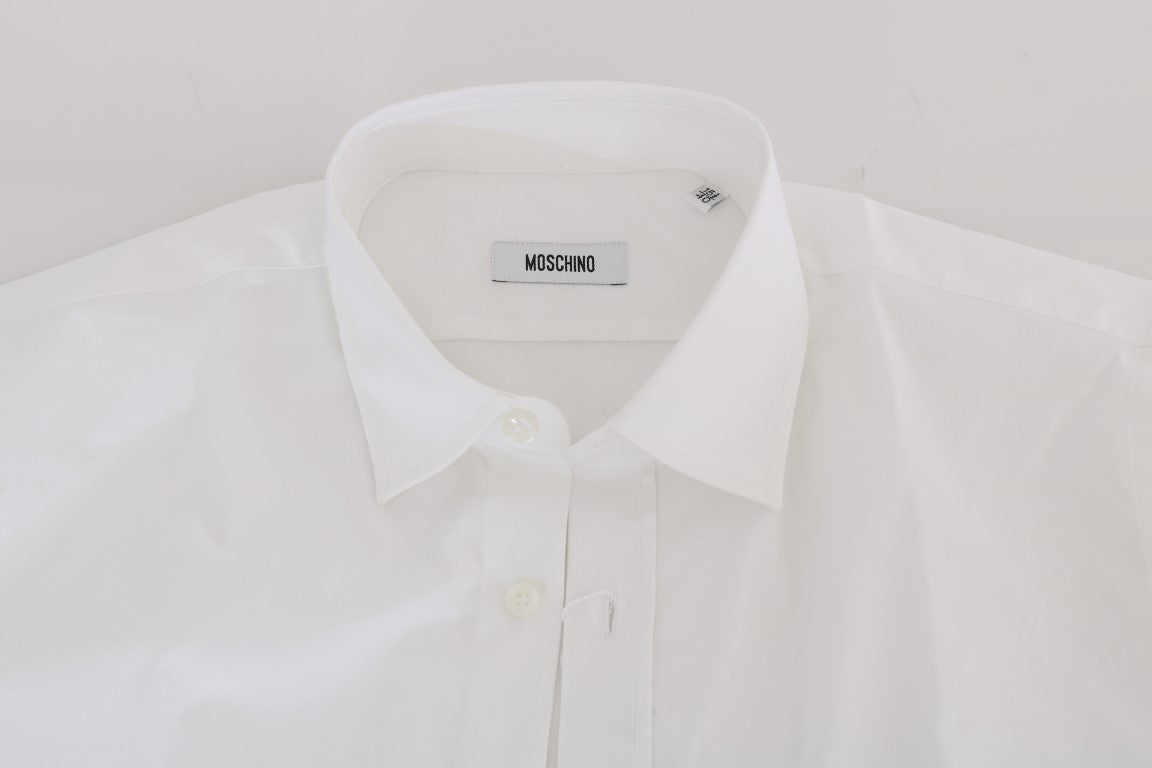  - Elegant White Slim-Fit Cotton Shirt