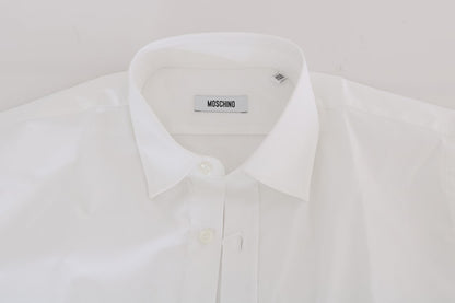  - Elegant White Slim-Fit Cotton Shirt