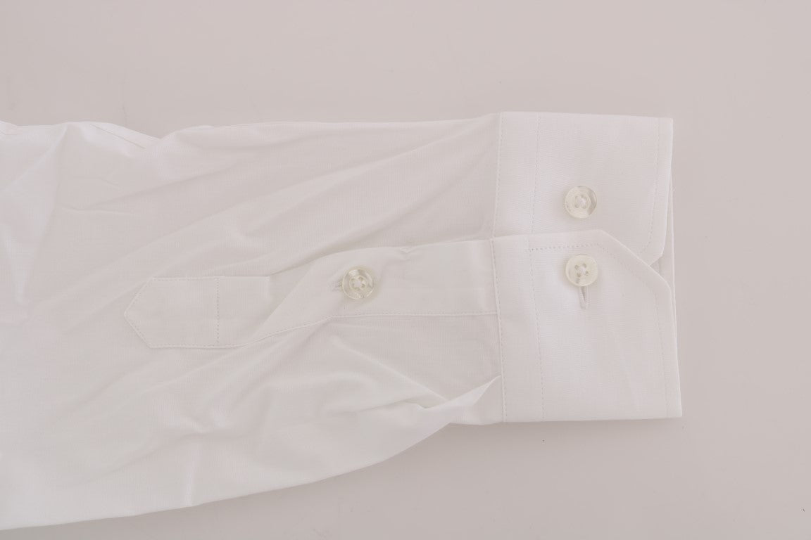  - Elegant White Slim-Fit Cotton Shirt