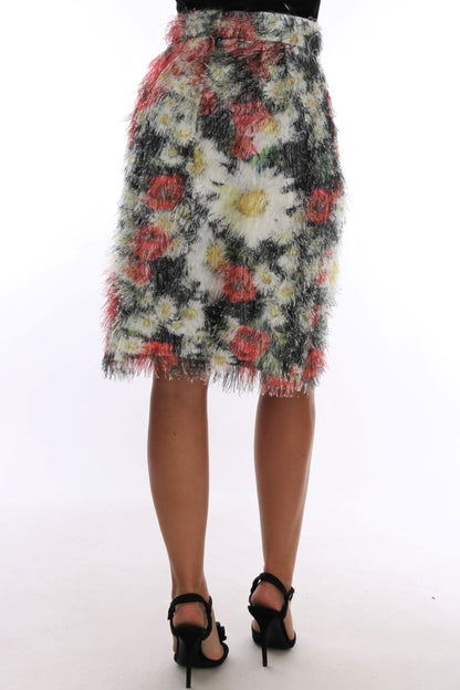  - Floral Elegance Knee-Length Skirt