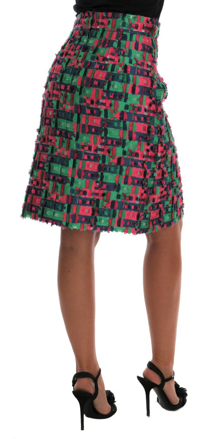  - Elegant Jacquard High Waist Pencil Skirt