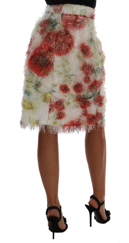  - Elegant Floral High-Waist Pencil Skirt