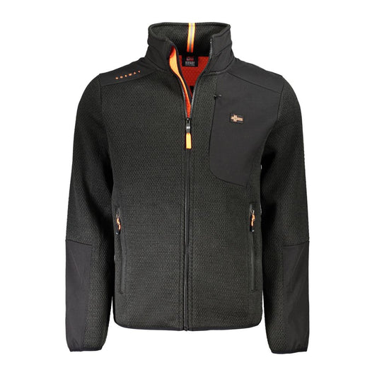 Black Polyester Men Jacket