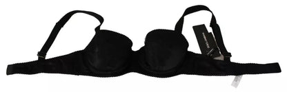 Black Silk Lace Balconcino Bra Underwear - The Luxe Alliance