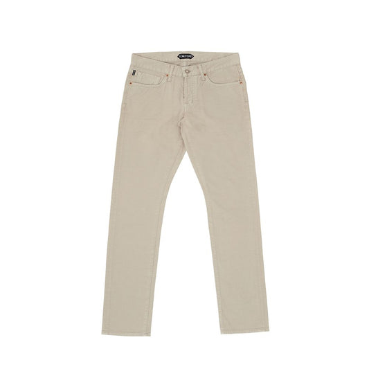 Beige Cotton Jeans & Pant - The Luxe Alliance