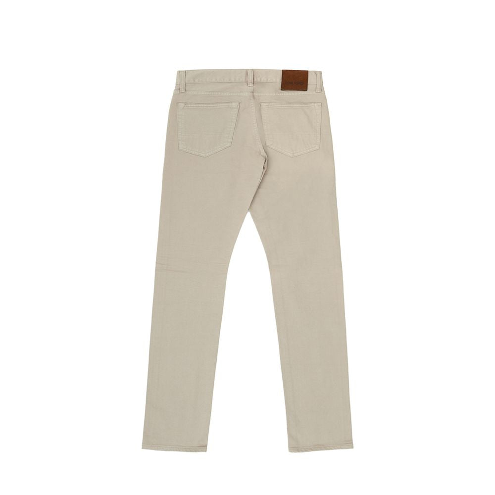 Beige Cotton Jeans & Pant - The Luxe Alliance