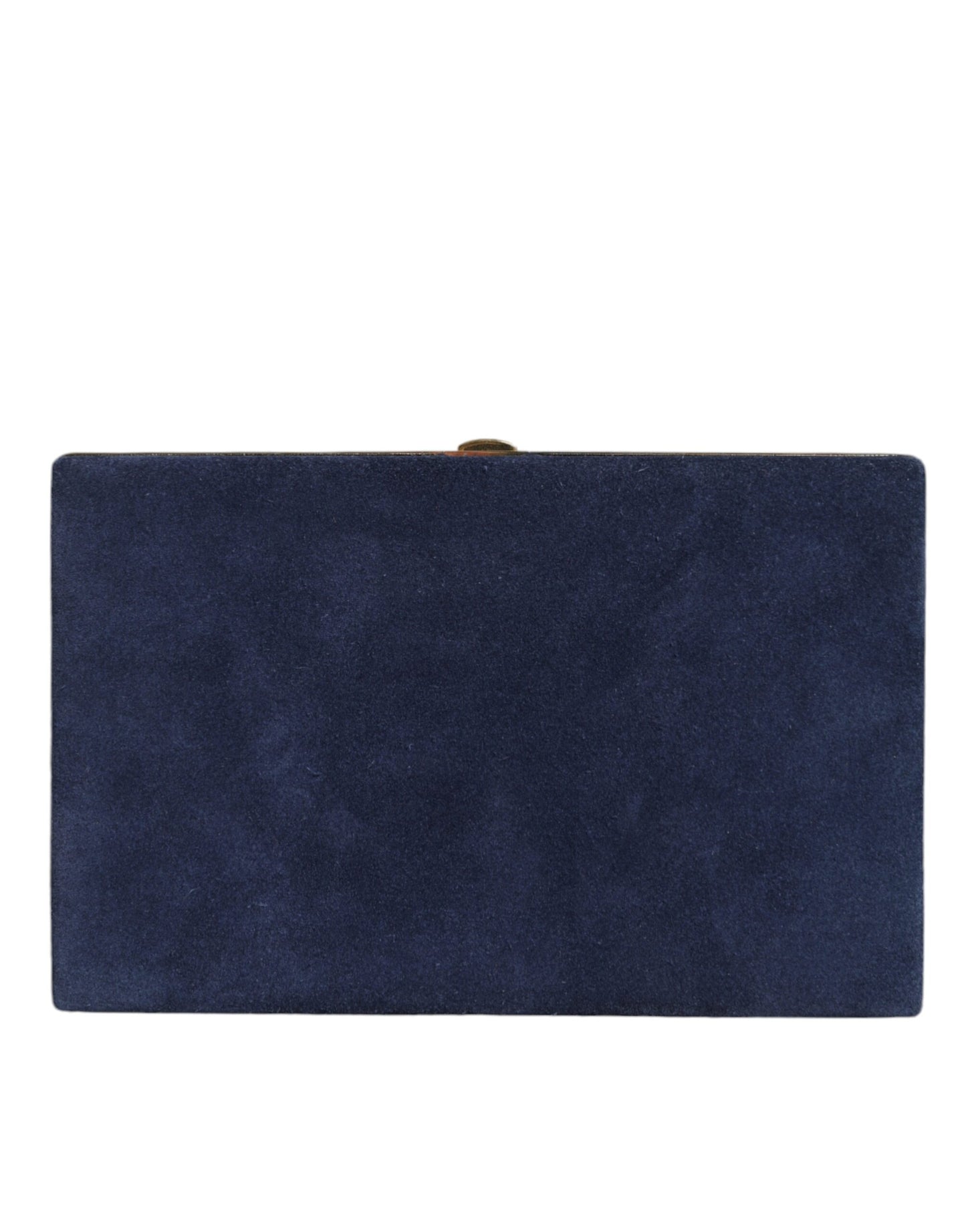  - Blue Suede Gold Frame Clutch Evening Party Purse Bag