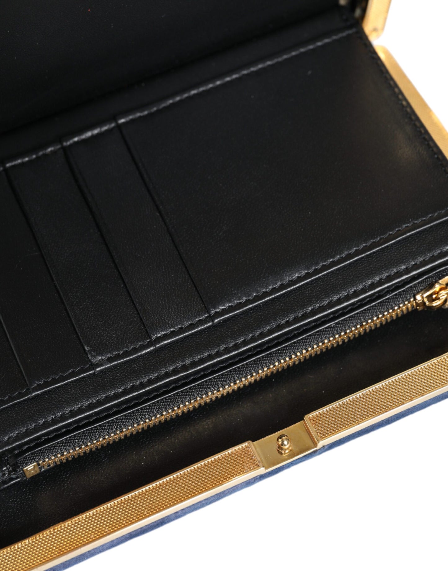  - Blue Velvet Gold Frame Clutch Evening Party Purse Bag