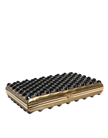 Gold Crystal Bifold Clutch