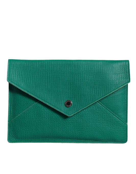  - Green Leather Handbag Clutch Mini Purse Pouch Tablet Case