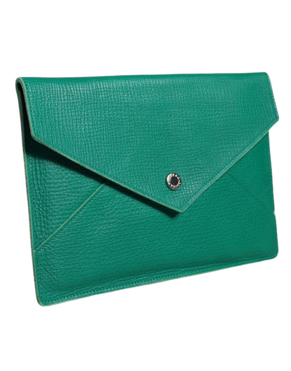  - Green Leather Handbag Clutch Mini Purse Pouch Tablet Case