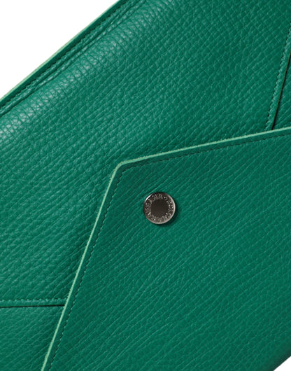  - Green Leather Handbag Clutch Mini Purse Pouch Tablet Case