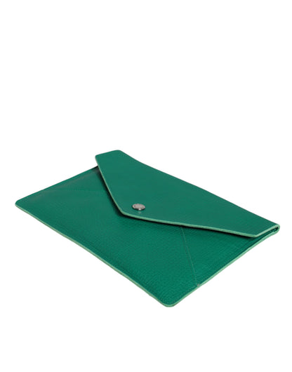  - Green Leather Handbag Clutch Mini Purse Pouch Tablet Case
