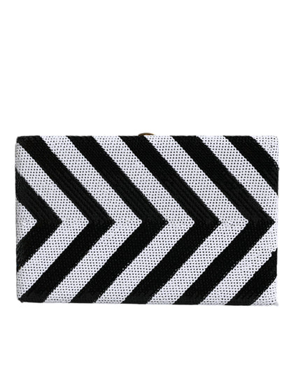  - Black White Gold Frame Clutch Evening Party Purse Bag