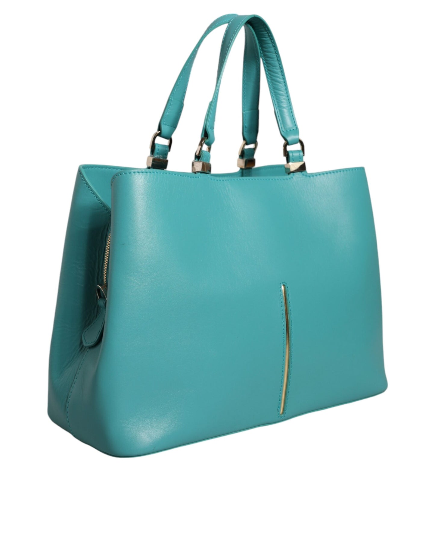  - Green Leather Women Shopping Tote Top Handle Bag