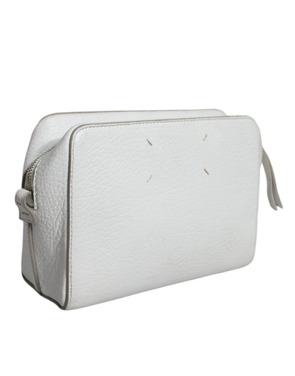  - White Leather Large Pouch Zip Handbag Women Bag