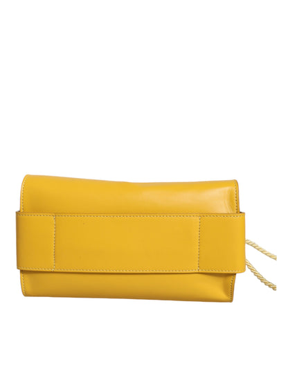  - Yellow Leather Shoulder Strap Top Handle Bag