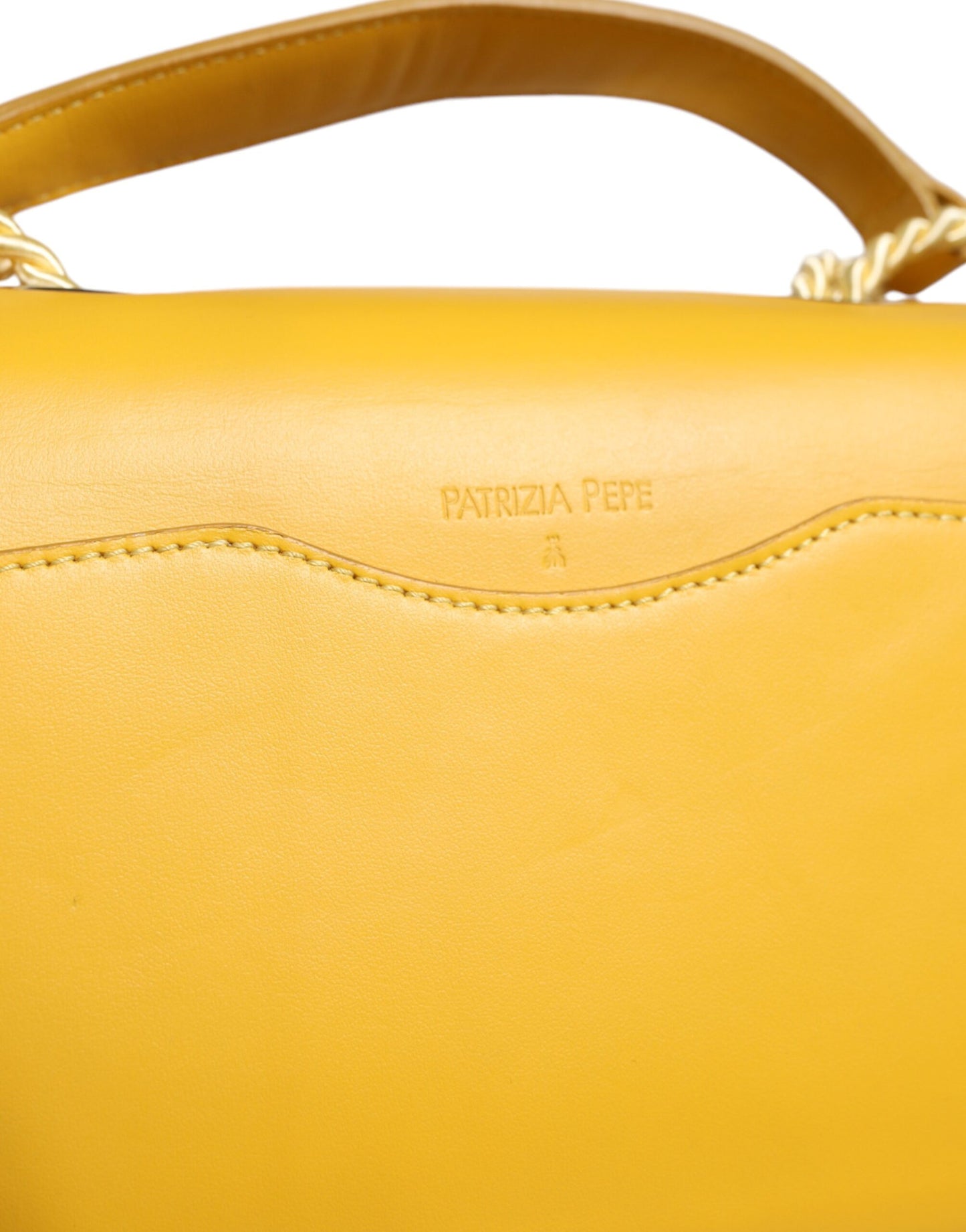  - Yellow Leather Shoulder Strap Top Handle Bag