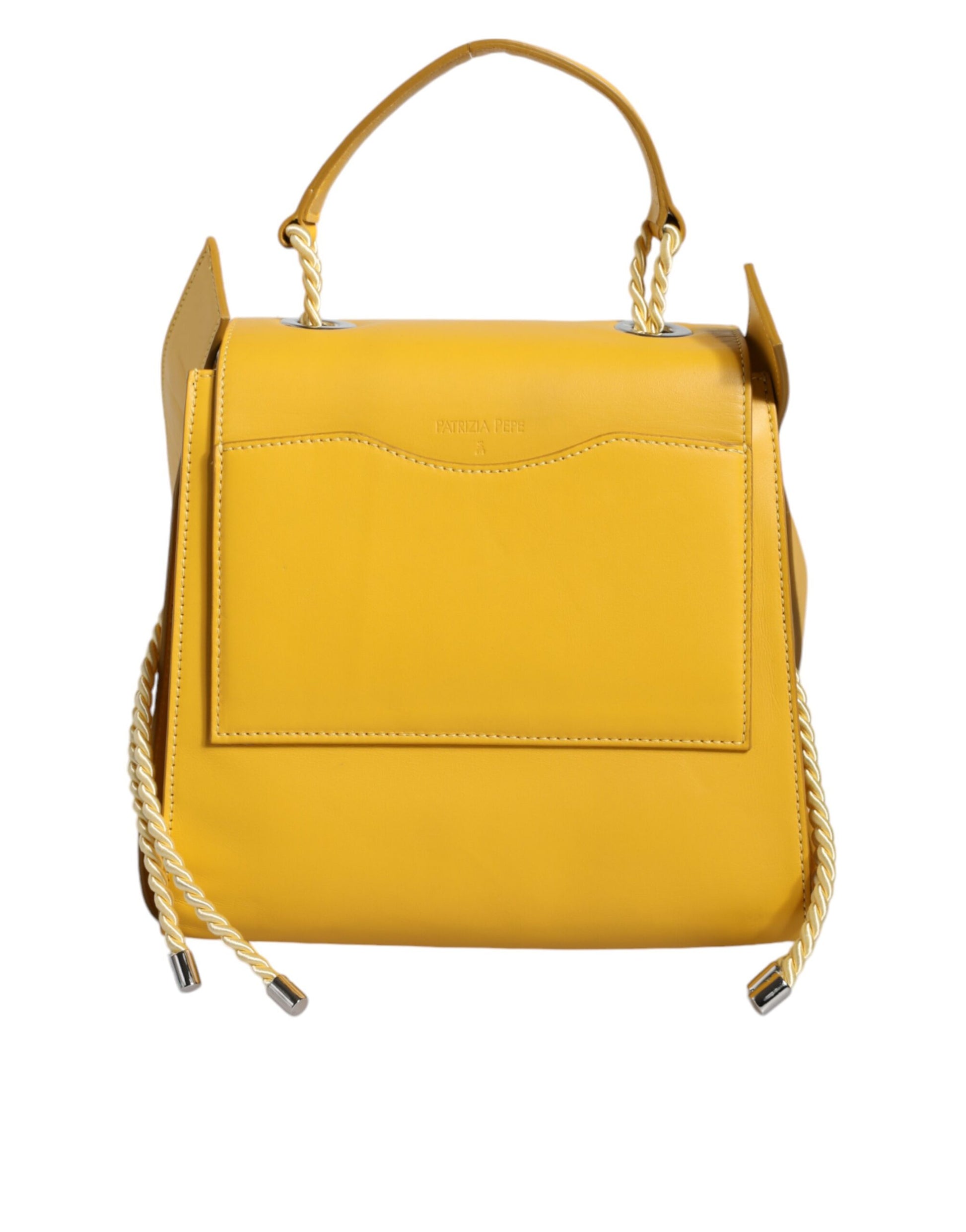 Yellow Leather Shoulder Strap Top Handle Bag