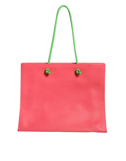  - Pink Leather Weekend Wednesday Shopping Tote Bag