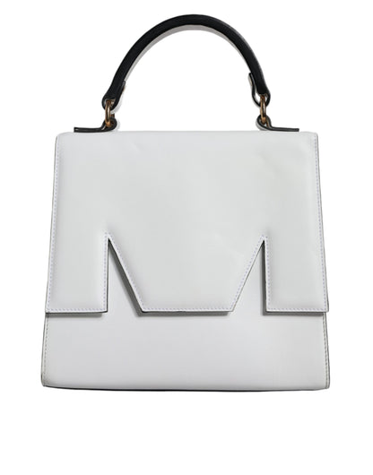  - White Bovine Leather Top Handle Handbag Satchel Purse Bag