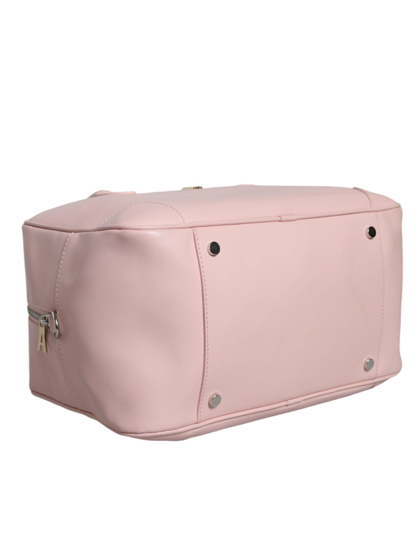  - Pink Leather Logo Top Handle Duffel Handbag Women Bag