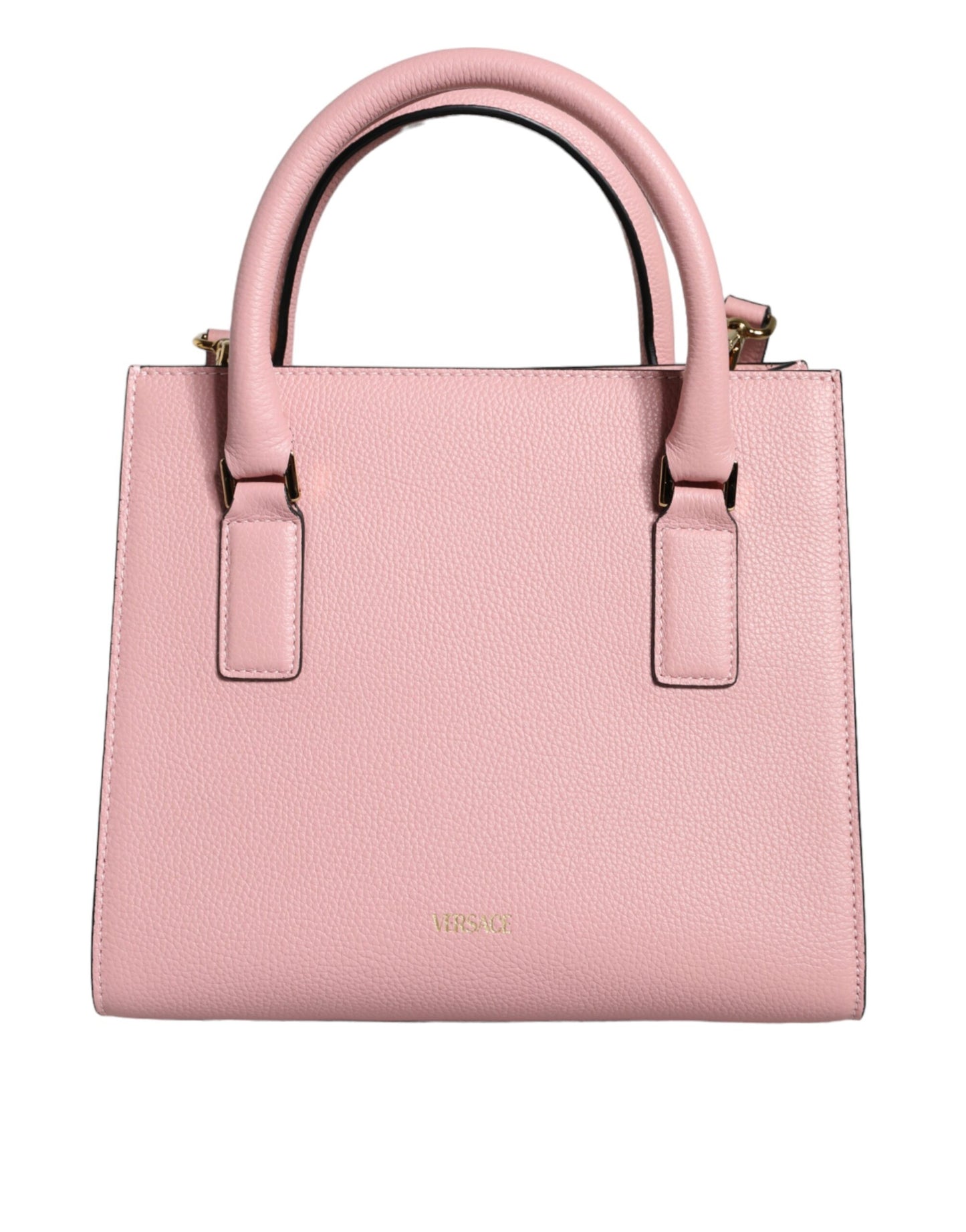  - Pink Small Top Handle Grainy Calf Leather Crossbody Bag