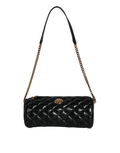  - Black Mini Quilted Lambskin Leather Crossbody Sling Bag