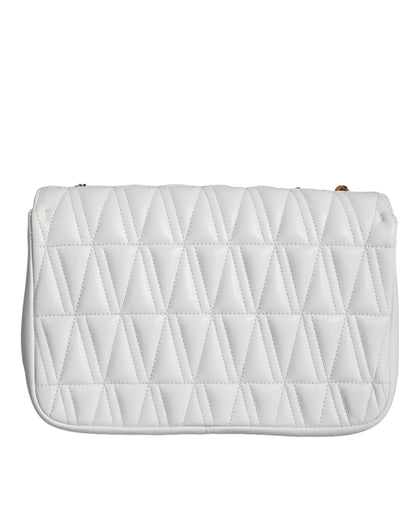  - White Mini Nappa Leather Crossbody Shoulder Bag