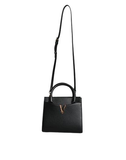  - Black Small Leather TopHandle Shoulder Crossbody Bag