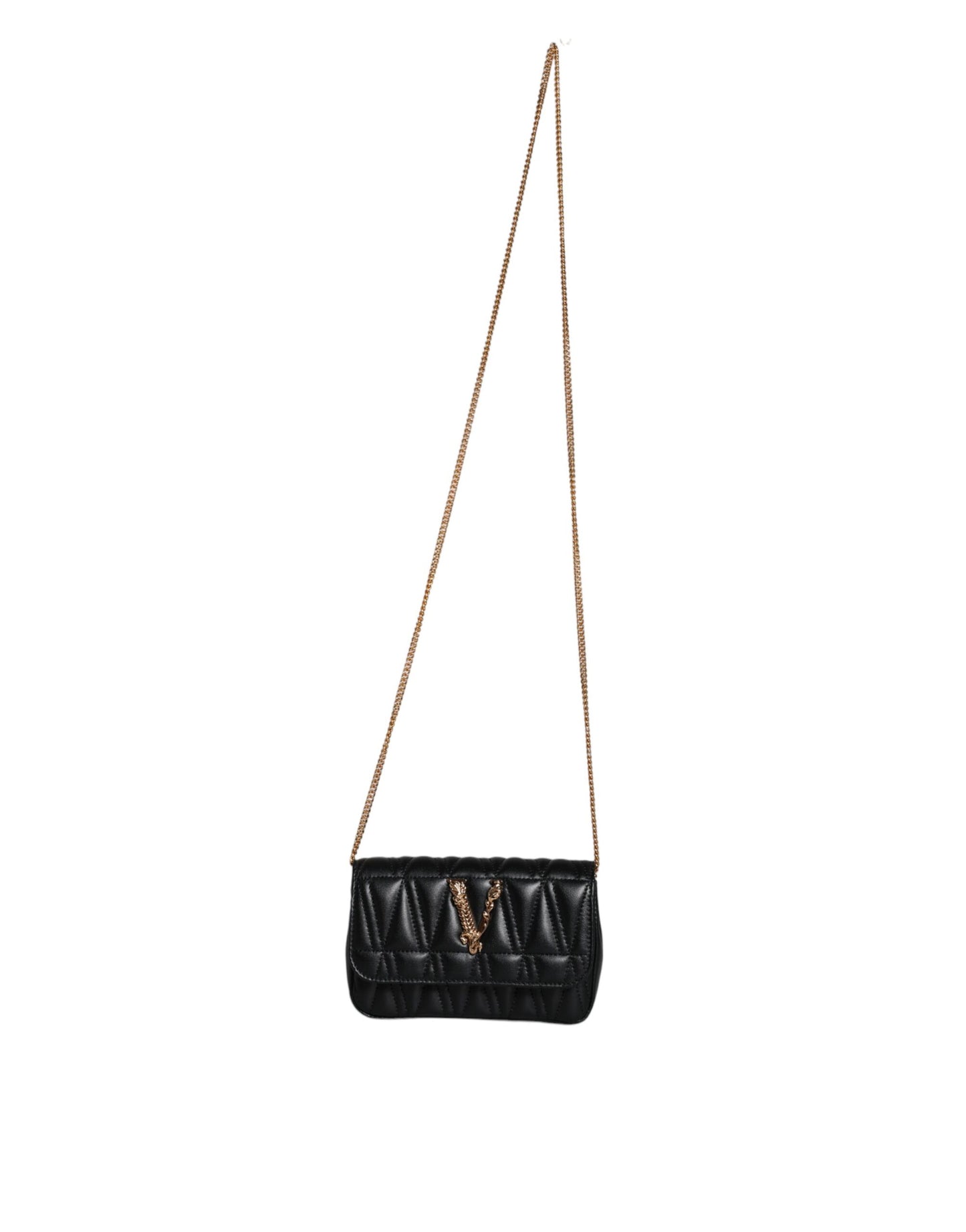  - Black Mini Nappa Leather Crossbody Shoulder Bag