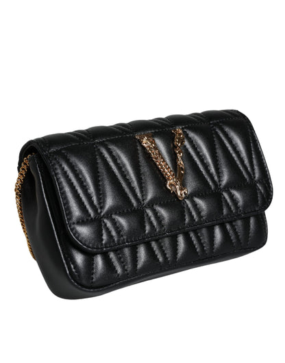  - Black Mini Nappa Leather Crossbody Shoulder Bag