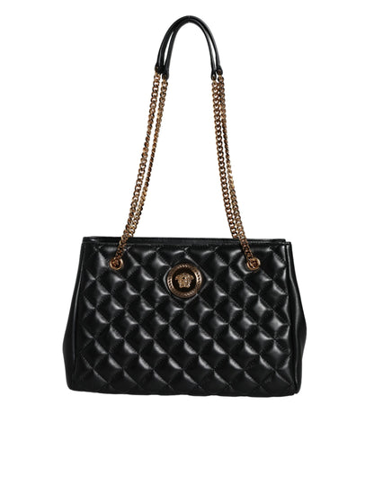  - Black Quilted Nappa Leather Shoulder Chain Strap Bag