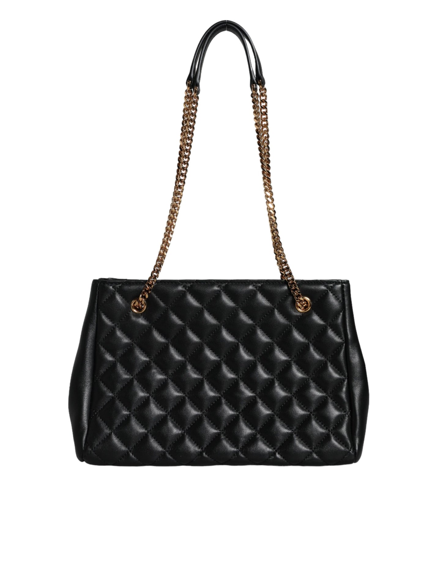  - Black Quilted Nappa Leather Shoulder Chain Strap Bag