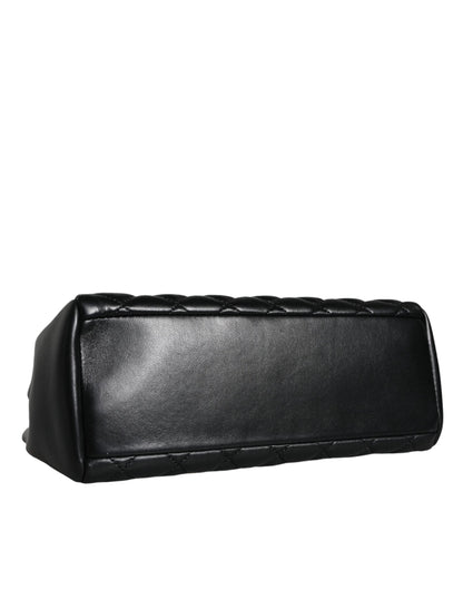  - Black Quilted Nappa Leather Shoulder Chain Strap Bag