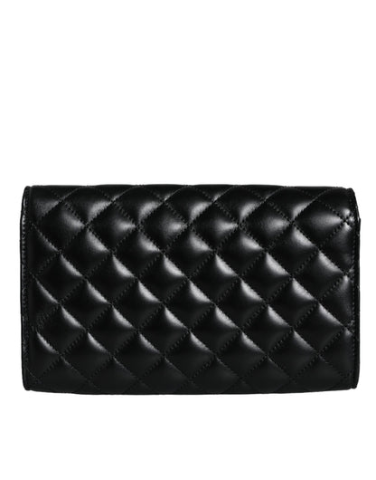  - Black Quilted Nappa Leather Crossbody Shoulder Bag