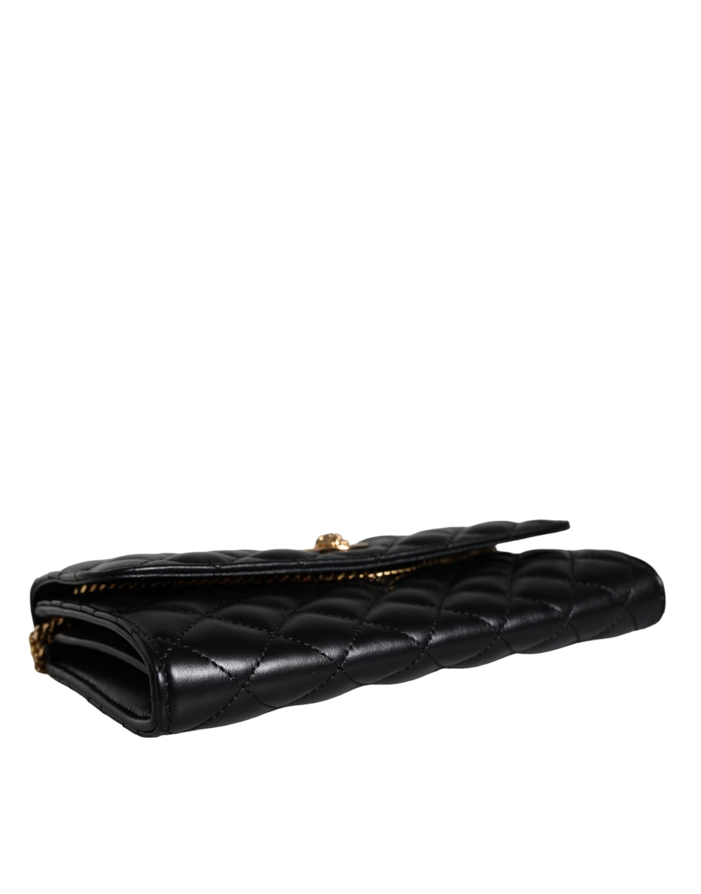  - Black Quilted Nappa Leather Crossbody Shoulder Bag