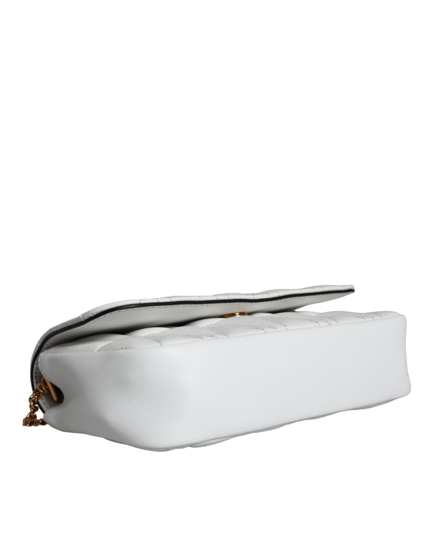  - White Quilted Nappa Leather Crossbody Shoulder Bag