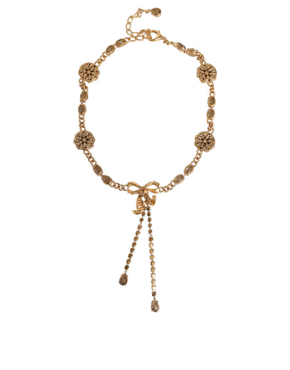 Gold Tone Brass Crystal Embellished Waist Chain Belt - The Luxe Alliance