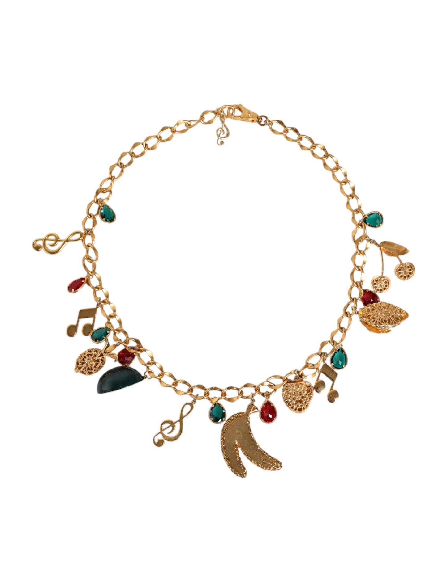 Gold Tone Brass Fruity Crystal Embellished Waist Chain Belt - The Luxe Alliance