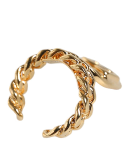 Gold Plated Open DG Logo Curb Chain Ring - The Luxe Alliance