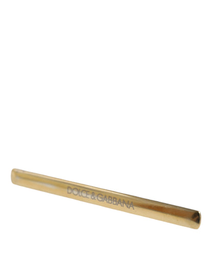 Gold Tone Brass Logo Branded Men Tie Clip Bar - The Luxe Alliance